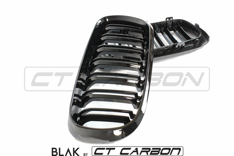 Load image into Gallery viewer, BMW X5M/X6M F16 &amp; F15 DOUBLE SLAT GRILLS - BLAK BY CT CARBON - CT Carbon
