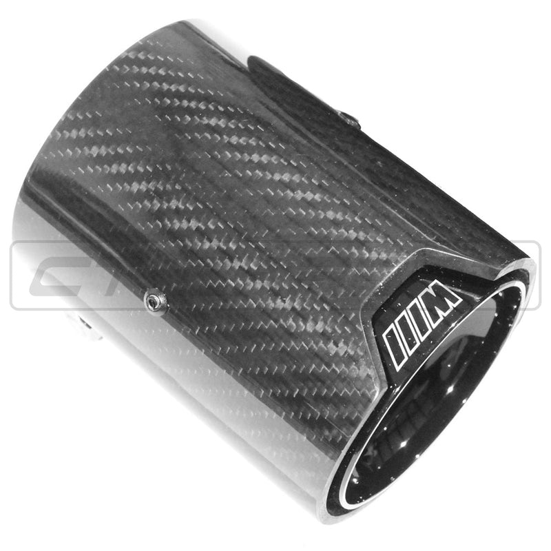 Load image into Gallery viewer, BMW M2/M3/M4/M5 F10/F80/F82/F83/F87 CARBON FIBRE EXHAUST TIPS - BLACK x4
