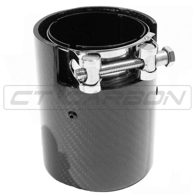 Load image into Gallery viewer, BMW M2/M3/M4/M5 F10/F80/F82/F83/F87 CARBON FIBRE EXHAUST TIPS - BLACK x4
