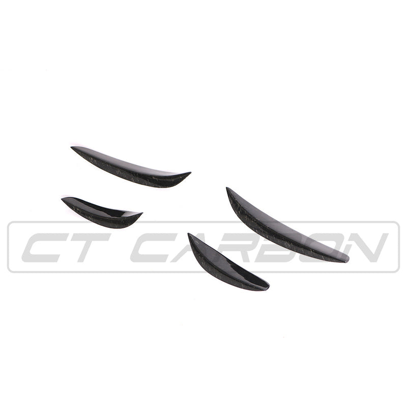 Load image into Gallery viewer, MERCEDES W205 C63 &amp; C63S FRONT BUMPER FORGED CARBON FIBRE CANARDS / FINS
