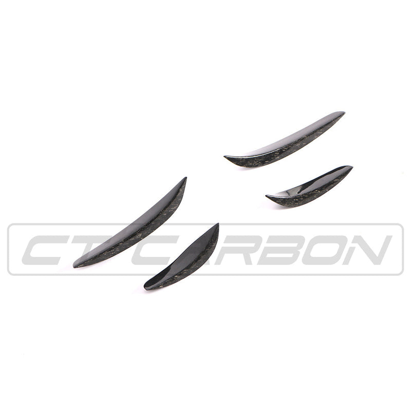 Load image into Gallery viewer, MERCEDES W205 C63 &amp; C63S FRONT BUMPER FORGED CARBON FIBRE CANARDS / FINS
