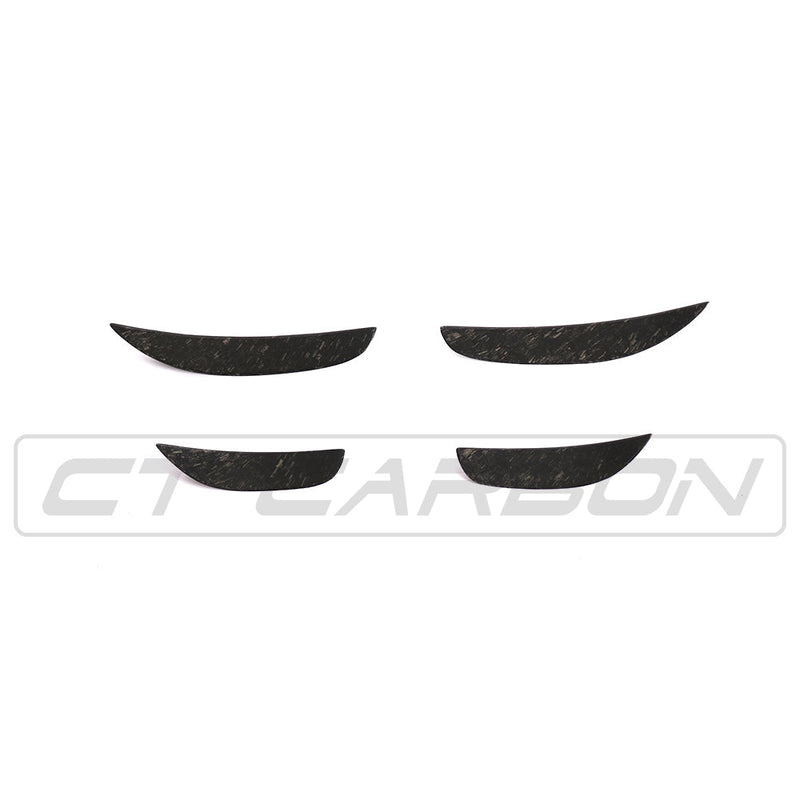 Load image into Gallery viewer, MERCEDES W205 C63 &amp; C63S FRONT BUMPER FORGED CARBON FIBRE CANARDS / FINS
