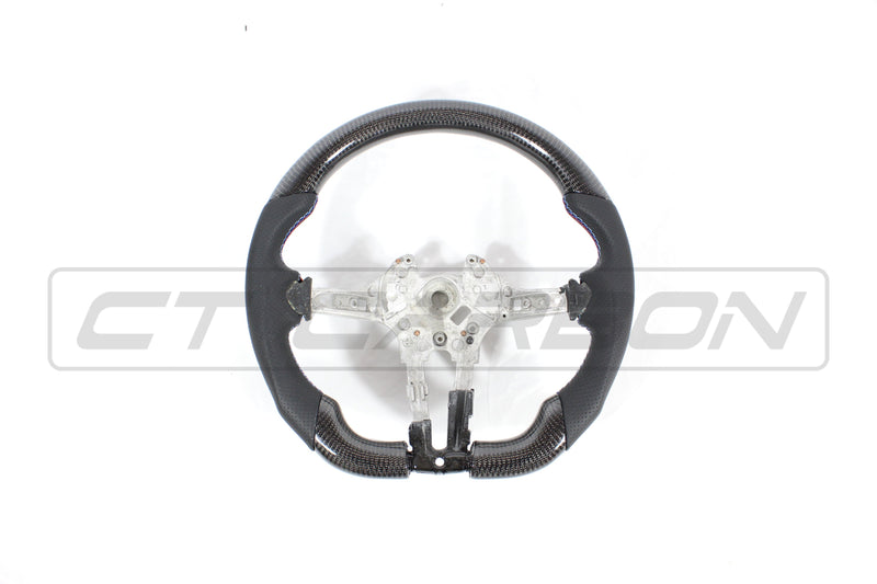 Load image into Gallery viewer, BMW FXX CARBON FIBRE / LEATHER FLAT BOTTOM STEERING WHEEL
