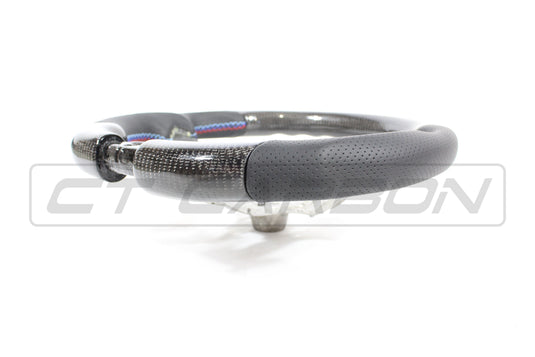 BMW FXX CARBON FIBRE / LEATHER FLAT BOTTOM STEERING WHEEL