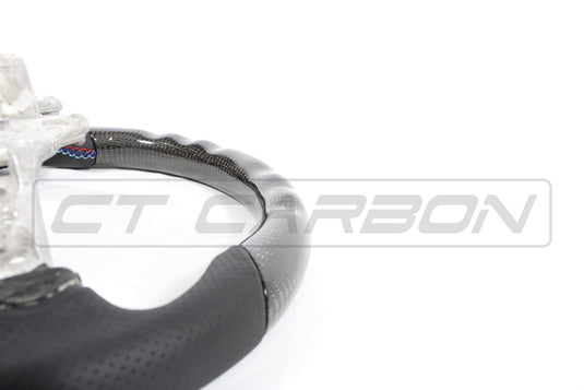 BMW FXX CARBON FIBRE / LEATHER FLAT BOTTOM STEERING WHEEL