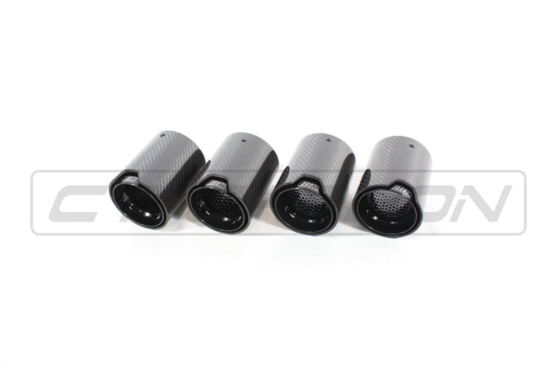 Load image into Gallery viewer, BMW F90 M5 CARBON FIBRE EXHAUST TIPS - BLACK x4
