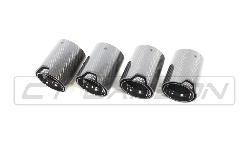 Load image into Gallery viewer, BMW F90 M5 CARBON FIBRE EXHAUST TIPS - BLACK x4
