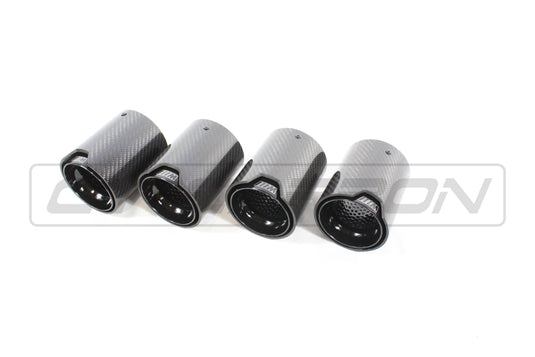 BMW F90 M5 CARBON FIBRE EXHAUST TIPS - BLACK x4