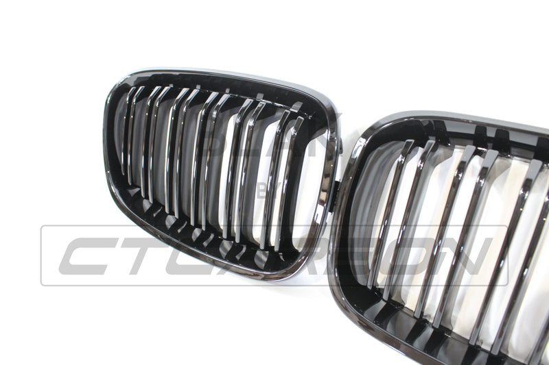 Load image into Gallery viewer, BMW F20 1 SERIES PRE-LCI DOUBLE SLAT BLACK GRILLES - BLAK BY CT CARBON
