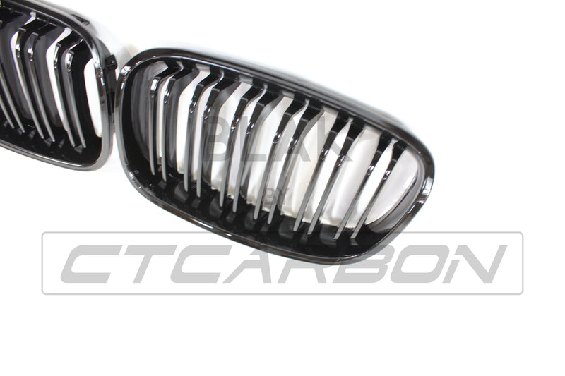 Load image into Gallery viewer, BMW F20 1 SERIES PRE-LCI DOUBLE SLAT BLACK GRILLES - BLAK BY CT CARBON
