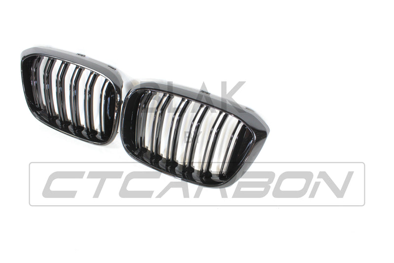 Load image into Gallery viewer, BMW G01 X3 DOUBLE SLAT BLACK GRILLES - BLAK BY CT CARBON
