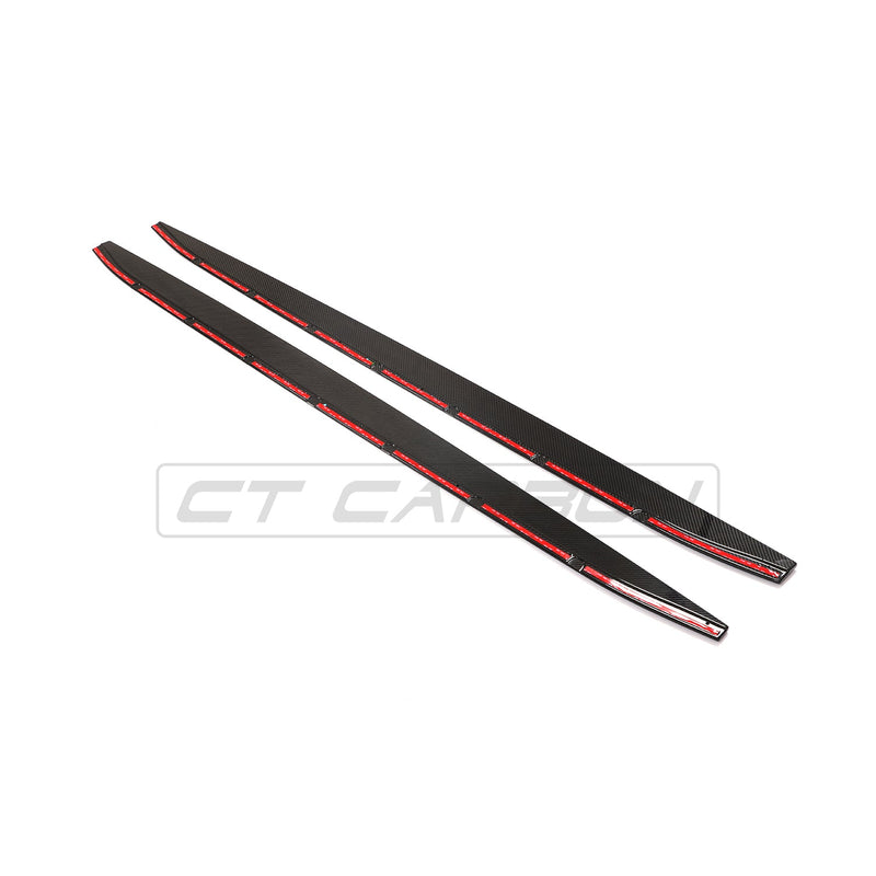 Load image into Gallery viewer, BMW M3 G80 CARBON FIBRE SIDE SKIRT EXTENSIONS - CT DESIGN
