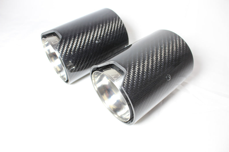 Load image into Gallery viewer, BMW CARBON EXHAUST TIPS 135i/140i/235i/240i/335i/340i/435i/440i - CHROME (SET OF 2)
