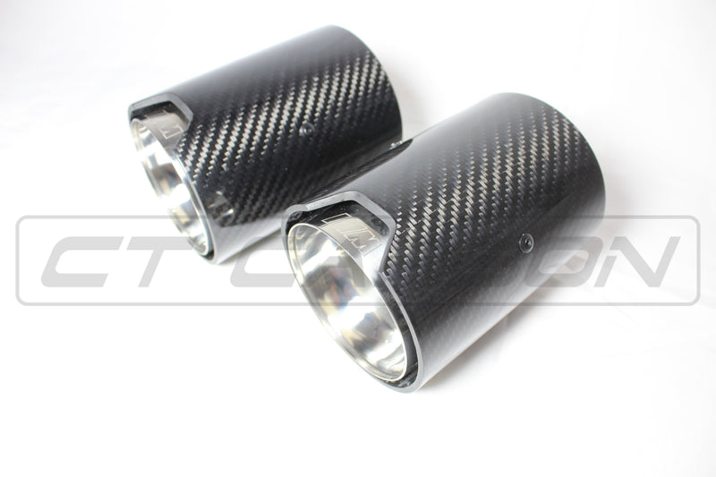 Load image into Gallery viewer, BMW CARBON EXHAUST TIPS 135i/140i/235i/240i/335i/340i/435i/440i - CHROME (SET OF 2)
