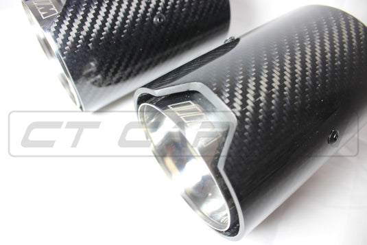 BMW CARBON EXHAUST TIPS 135i/140i/235i/240i/335i/340i/435i/440i - CHROME (SET OF 2)