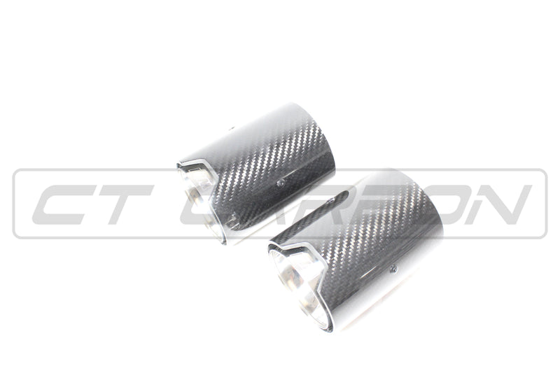 Load image into Gallery viewer, BMW CARBON EXHAUST TIPS 135i/140i/235i/240i/335i/340i/435i/440i - CHROME (SET OF 2)
