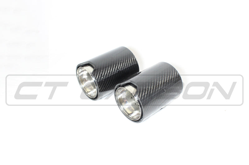 Load image into Gallery viewer, BMW CARBON EXHAUST TIPS 135i/140i/235i/240i/335i/340i/435i/440i - CHROME (SET OF 2)
