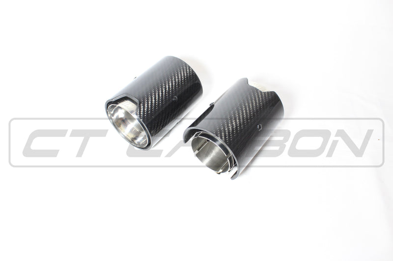 Load image into Gallery viewer, BMW CARBON EXHAUST TIPS 135i/140i/235i/240i/335i/340i/435i/440i - CHROME (SET OF 2)
