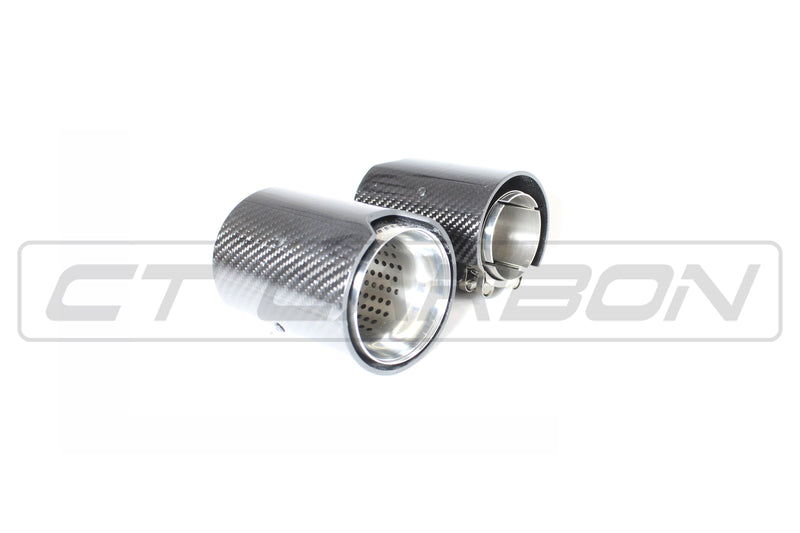 Load image into Gallery viewer, BMW CARBON EXHAUST TIPS 135i/140i/235i/240i/335i/340i/435i/440i - CHROME (SET OF 2)
