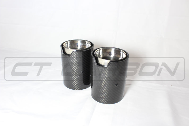 Load image into Gallery viewer, BMW CARBON EXHAUST TIPS 135i/140i/235i/240i/335i/340i/435i/440i - CHROME (SET OF 2)
