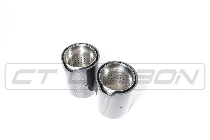 Load image into Gallery viewer, BMW CARBON EXHAUST TIPS 135i/140i/235i/240i/335i/340i/435i/440i - CHROME (SET OF 2)
