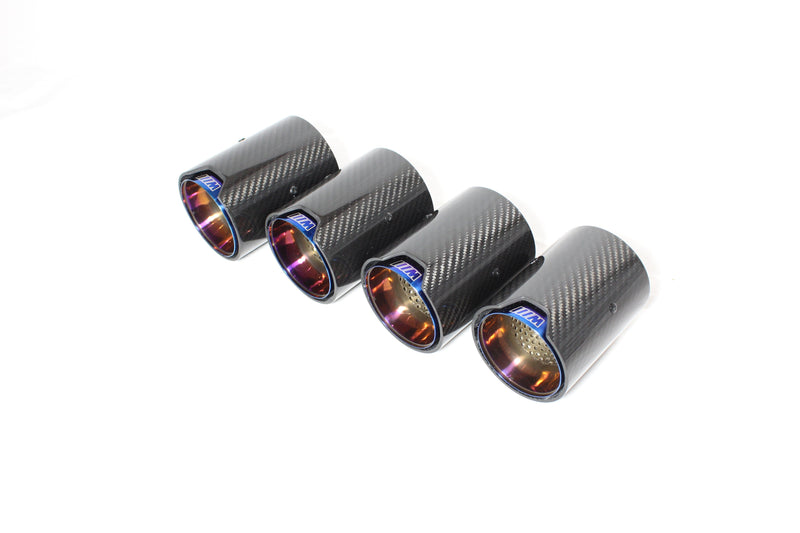 Load image into Gallery viewer, BMW M2/M3/M4/M5 F10/F80/F82/F83/F87 CARBON FIBRE EXHAUST TIPS - BURNT ENDS x4
