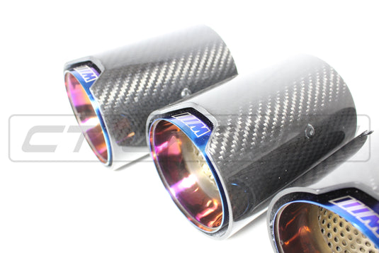 BMW M2/M3/M4/M5 F10/F80/F82/F83/F87 CARBON FIBRE EXHAUST TIPS - BURNT ENDS x4