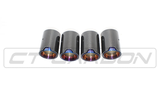 BMW M2/M3/M4/M5 F10/F80/F82/F83/F87 CARBON FIBRE EXHAUST TIPS - BURNT ENDS x4