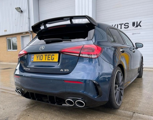 MERCEDES A-CLASS W177 GLOSS BLACK QUAD TIP DIFFUSER