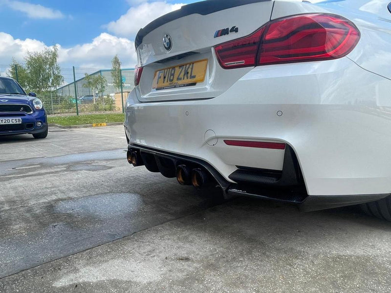 Load image into Gallery viewer, BMW M2/M3/M4/M5 F10/F80/F82/F83/F87 CARBON FIBRE EXHAUST TIPS - BURNT ENDS x4
