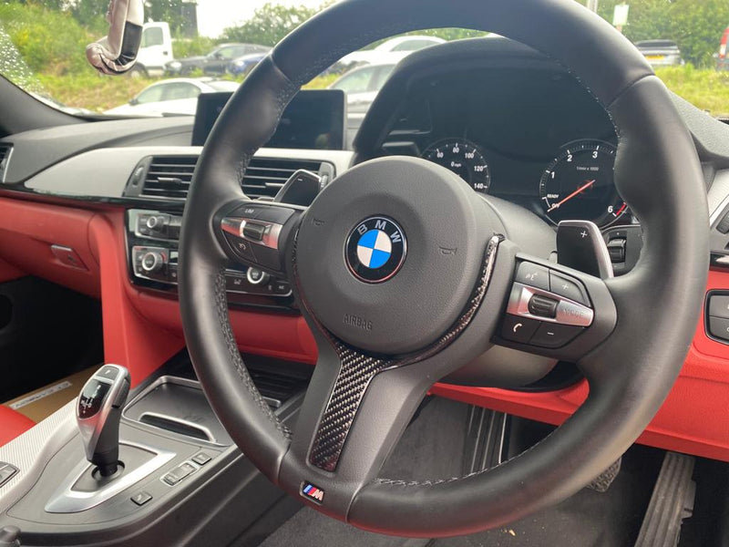 Load image into Gallery viewer, BMW M SPORT Fxx CARBON FIBRE STEERING WHEEL TRIM (2012-2019)
