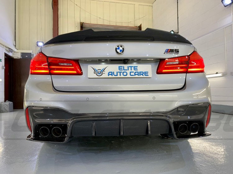 Load image into Gallery viewer, BMW M5 F90 &amp; G30 5 SERIES CARBON FIBRE SPOILER - DUCKTAIL PS STYLE - CT Carbon
