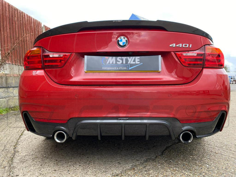 Load image into Gallery viewer, BMW F32 &amp; F33 4 SERIES CARBON FIBRE DIFFUSER - MP STYLE - DUAL EXHAUST - CT Carbon
