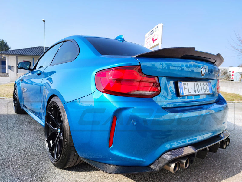 Load image into Gallery viewer, BMW M2 / M2C F87 &amp; F22 2 SERIES CARBON FIBRE SPOILER - DUCKTAIL PS STYLE - CT Carbon
