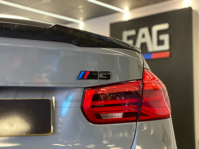 Load image into Gallery viewer, BMW M3 F80 &amp; F30 3 SERIES FORGED CARBON FIBRE SPOILER - V STYLE - CT Carbon
