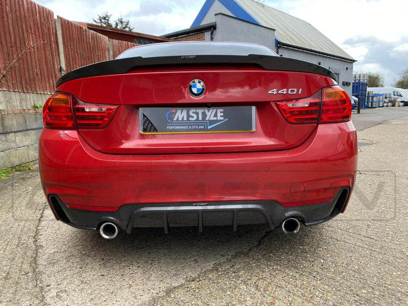 Load image into Gallery viewer, BMW F32 &amp; F33 4 SERIES CARBON FIBRE DIFFUSER - MP STYLE - DUAL EXHAUST - CT Carbon
