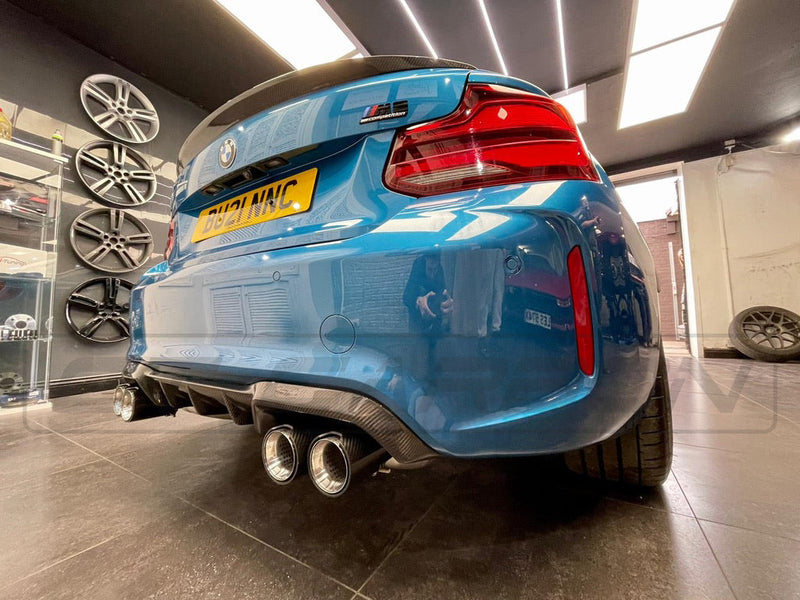 Load image into Gallery viewer, BMW M2/M3/M4/M5 F10/F80/F82/F83/F87 CARBON FIBRE EXHAUST TIPS - CHROME x4 - CT Carbon
