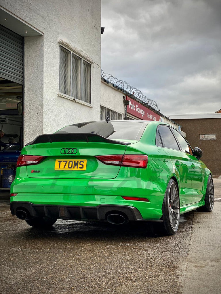 Load image into Gallery viewer, AUDI RS3 8V SALOON REAR CARBON DIFFUSER WITH DTM LIGHT - CT Carbon
