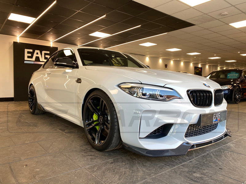 Load image into Gallery viewer, BMW M2 F87 N55(OG) CARBON FIBRE SPLITTER - V-STYLE - CT Carbon
